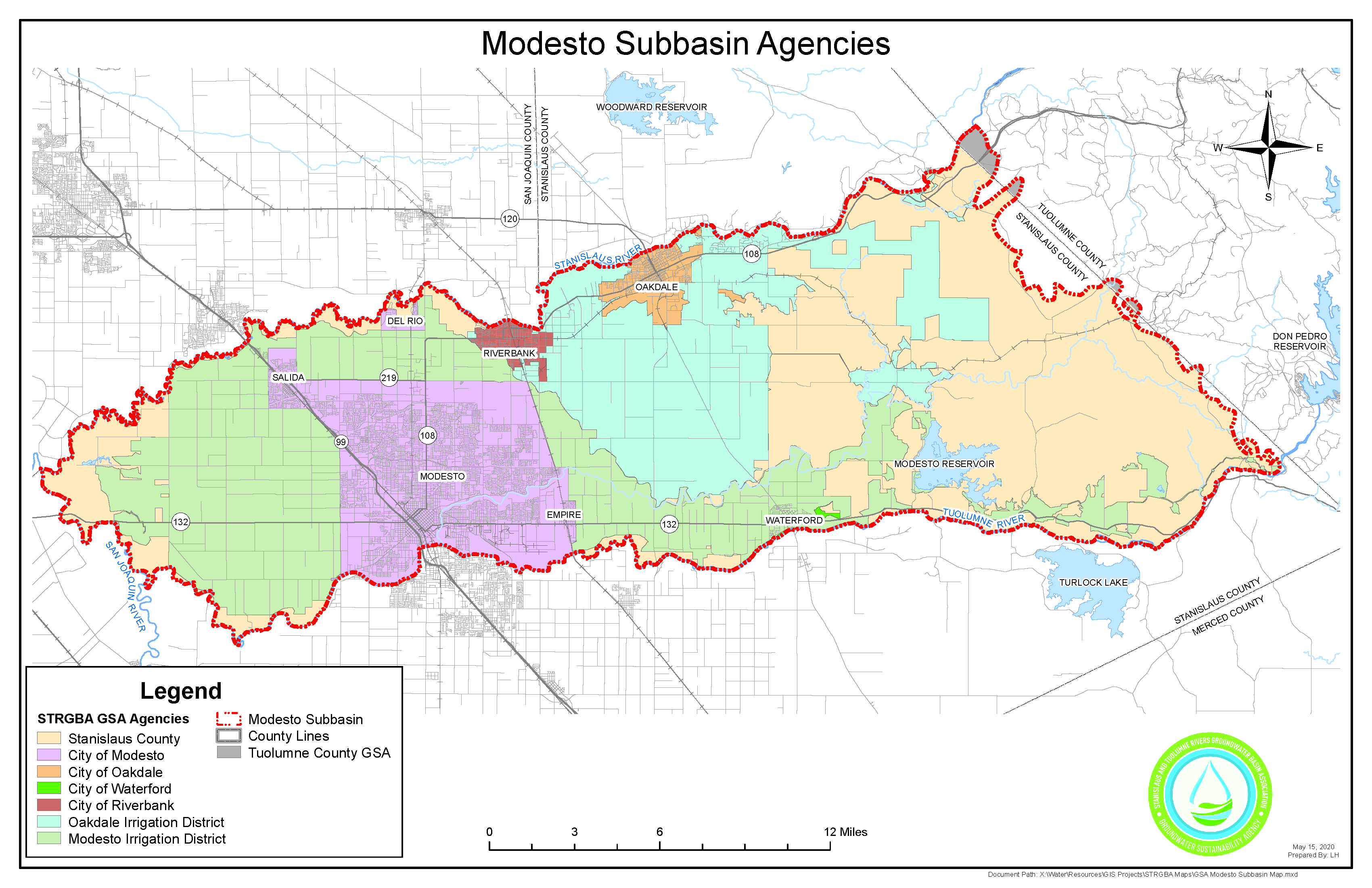 GSA Modesto Subbasin Map REV1