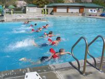 Participants in lifeguard training class